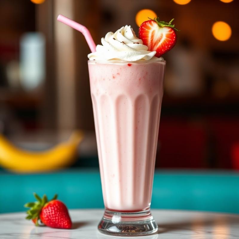 Classic Strawberry Banana Milkshake